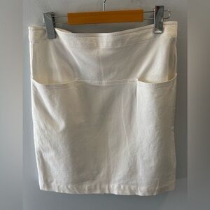 Theory Mini Skirt Front Pockets Size 6 Back Zipper Stretch Career Office